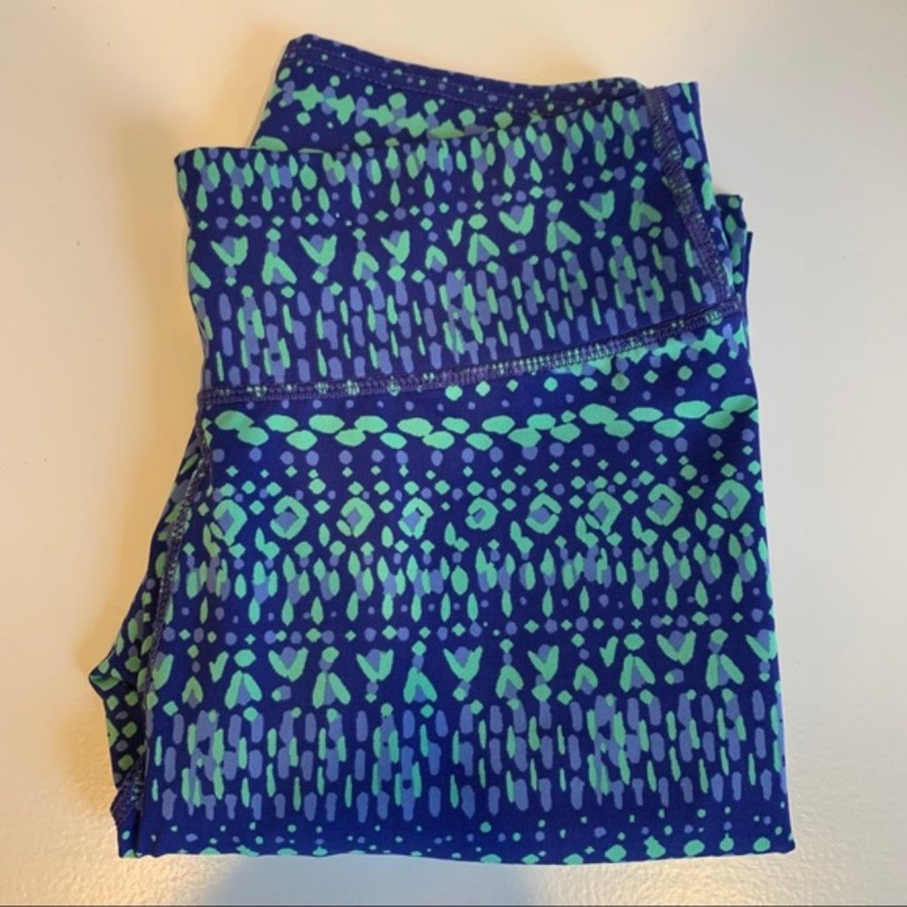 Aerie Patterned full length workout leggings Blue